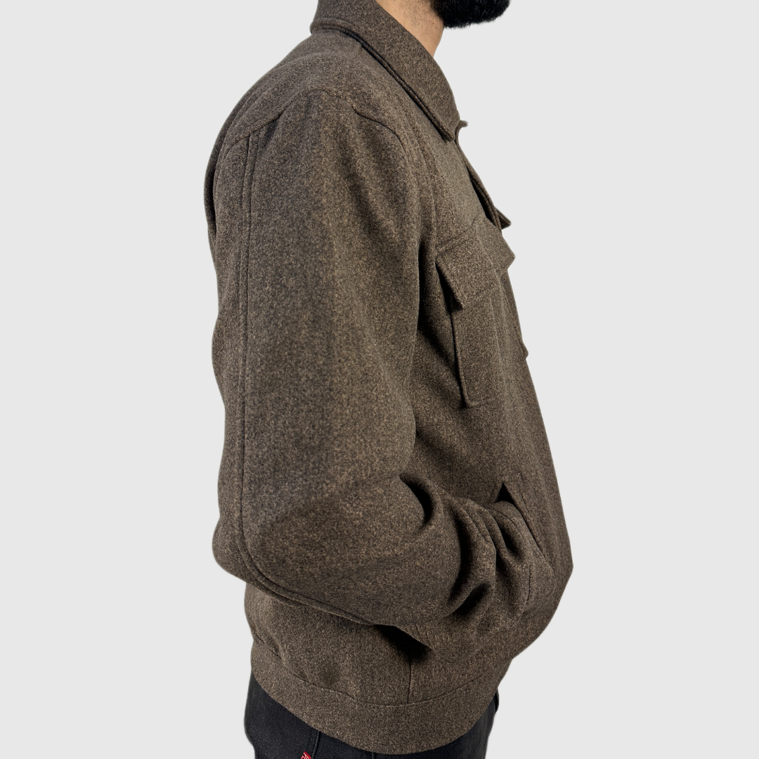 Surchemise Homme Épaisse Hiver – Style Cachemire – marron taupe