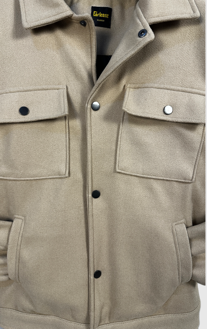 Surchemise Homme Épaisse Hiver– Style Cachemire – Beige