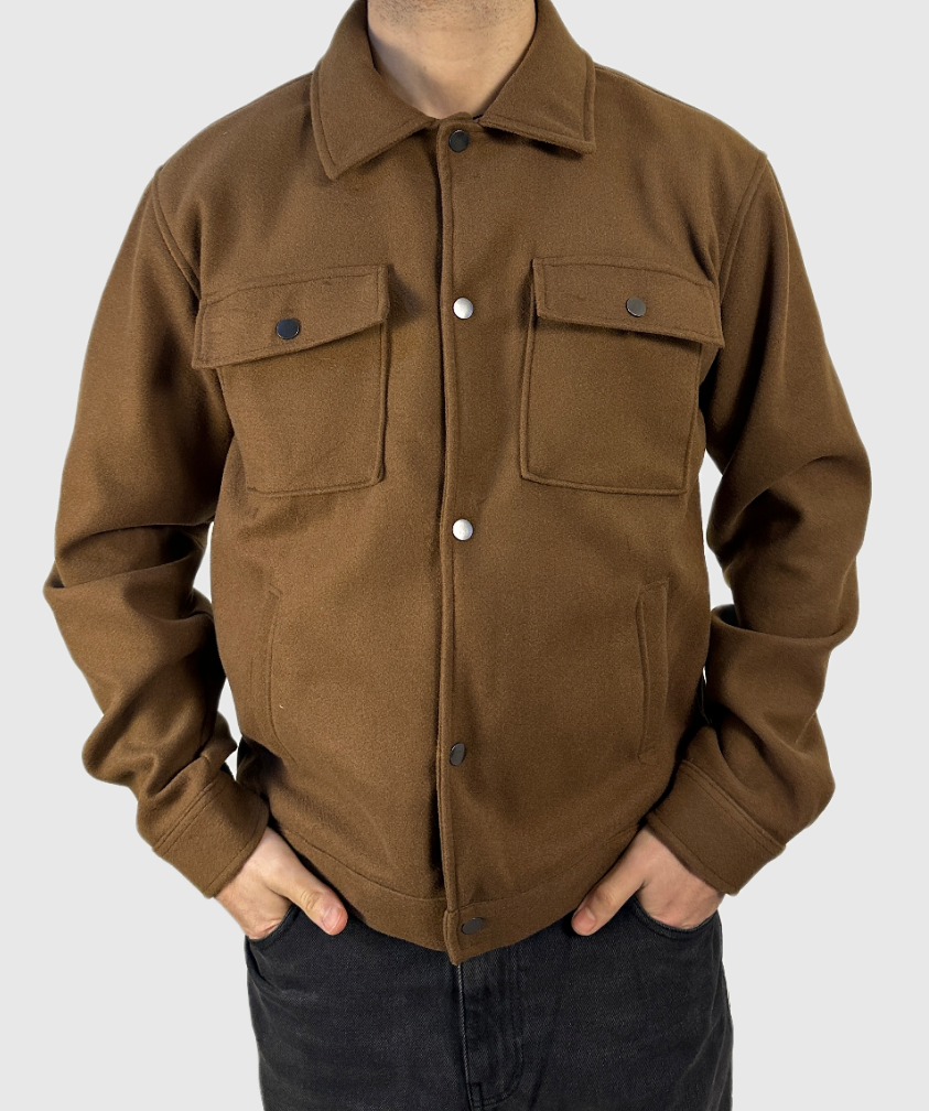 Surchemise Homme Épaisse Hiver – Style Cachemire – marron