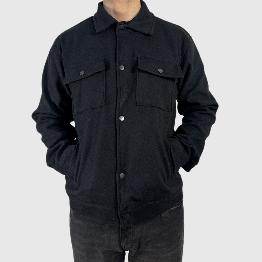 Surchemise Homme Hiver – Épaisse Style Cachemire – Noir