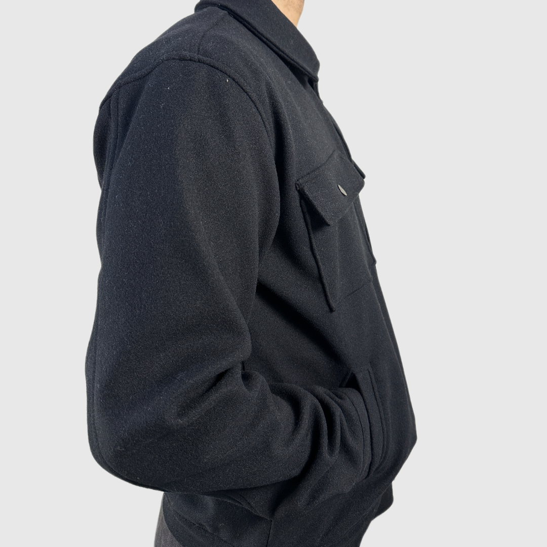 Surchemise Homme Hiver – Épaisse Style Cachemire – Noir