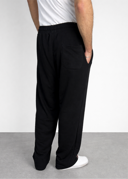 Pantalon de survêtement ample noir Corleone avec motif signature sur le devant