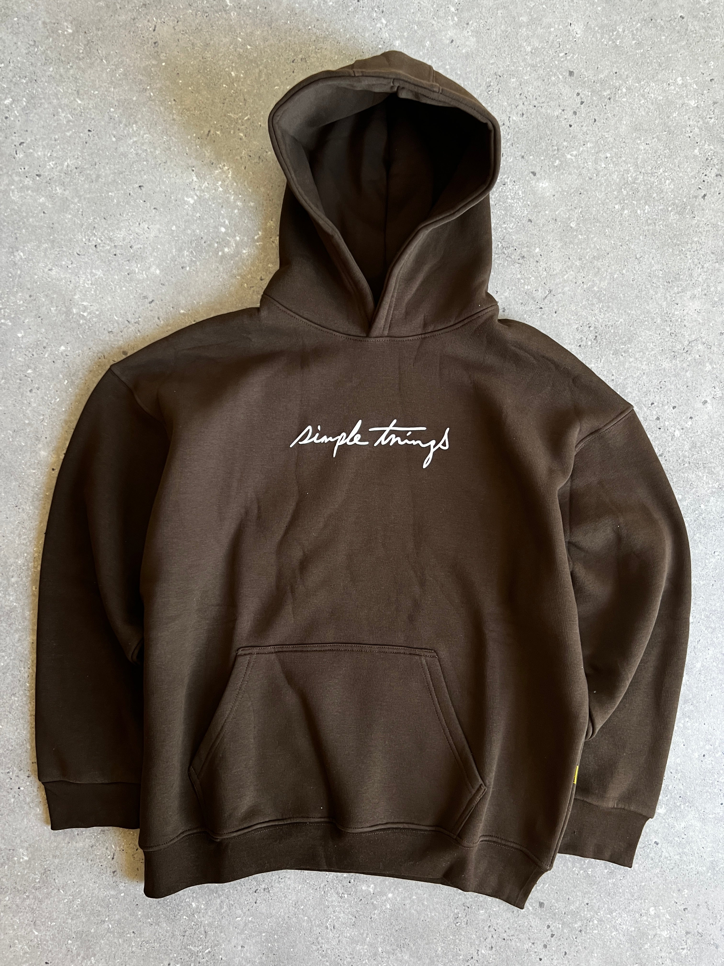 Sweat à capuche oversize – Simple Things (marron)