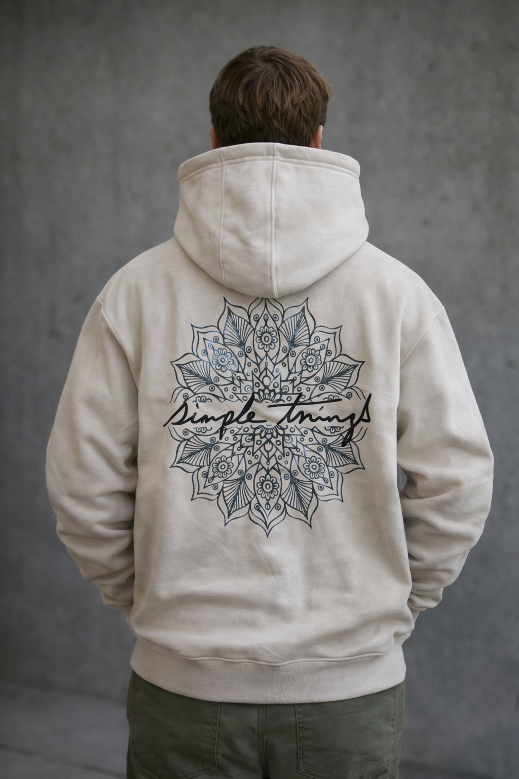 Sweat à capuche oversize – Simple Things (Crème)