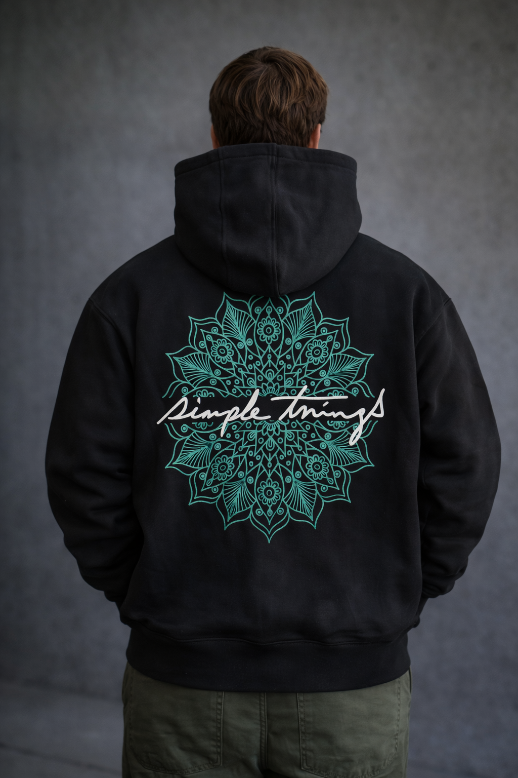 Sweat à capuche oversize – Simple Things (Noir)