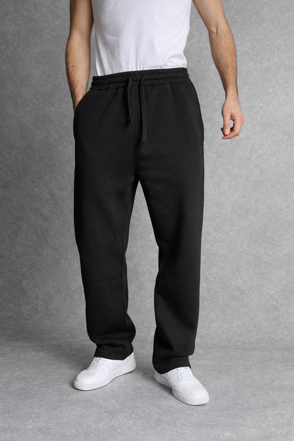 Pantalon de survêtement ample noir Corleone – 100 % coton