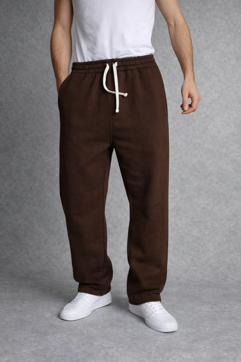 Pantalon de survêtement ample marron Corleone – 100 % coton