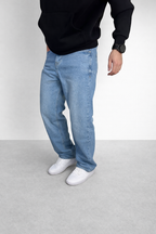 Jean ample pour homme (bleu clair délavé)