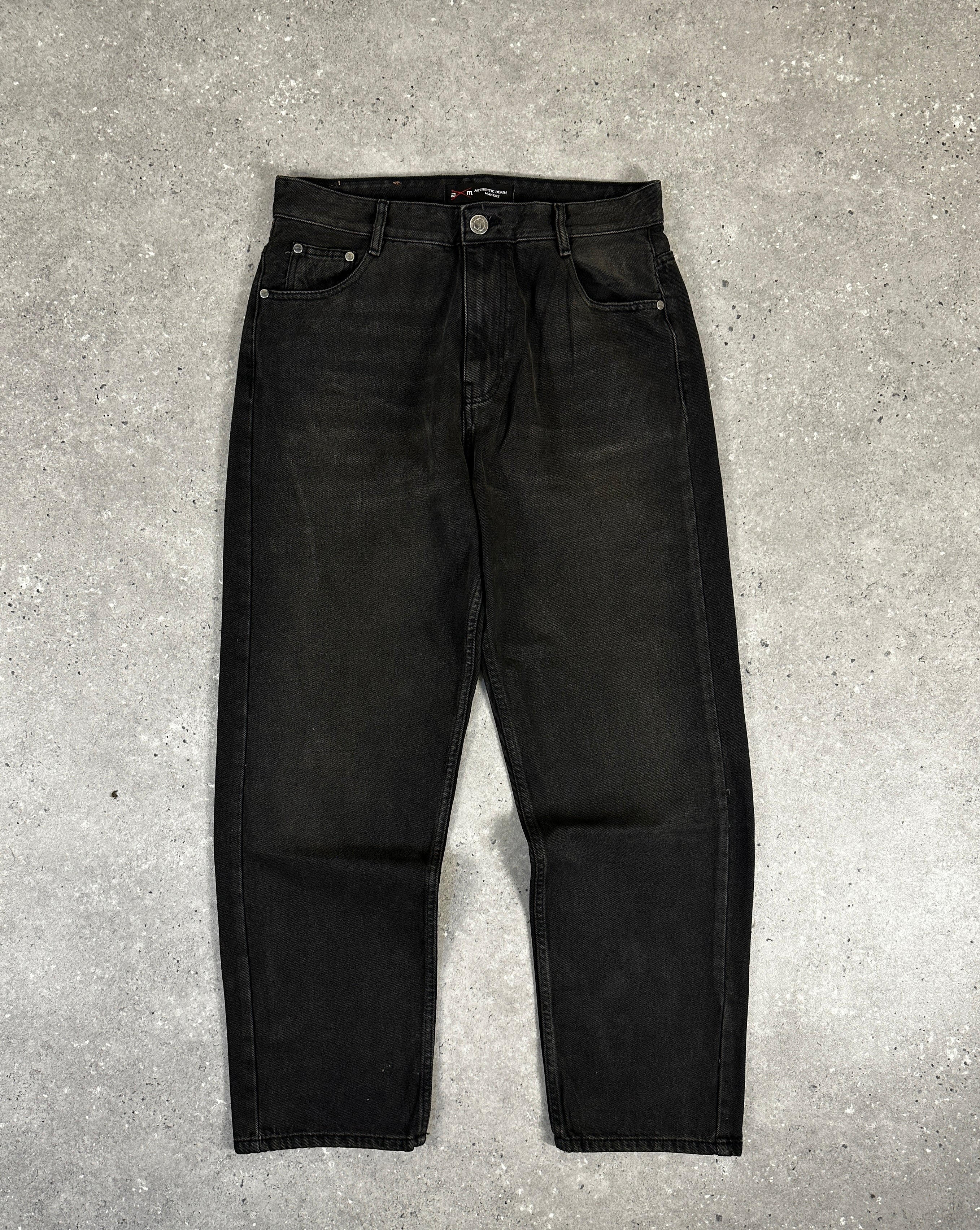 Jean en denim coupe droite pour homme (noir)