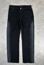 Jeans baggy pour homme – Coupe droite (noir délavé)