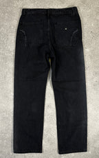 Jeans baggy pour homme – Coupe droite (noir délavé)