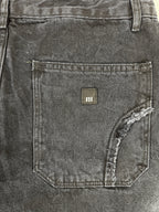 Jeans baggy pour homme – Coupe droite (noir délavé)