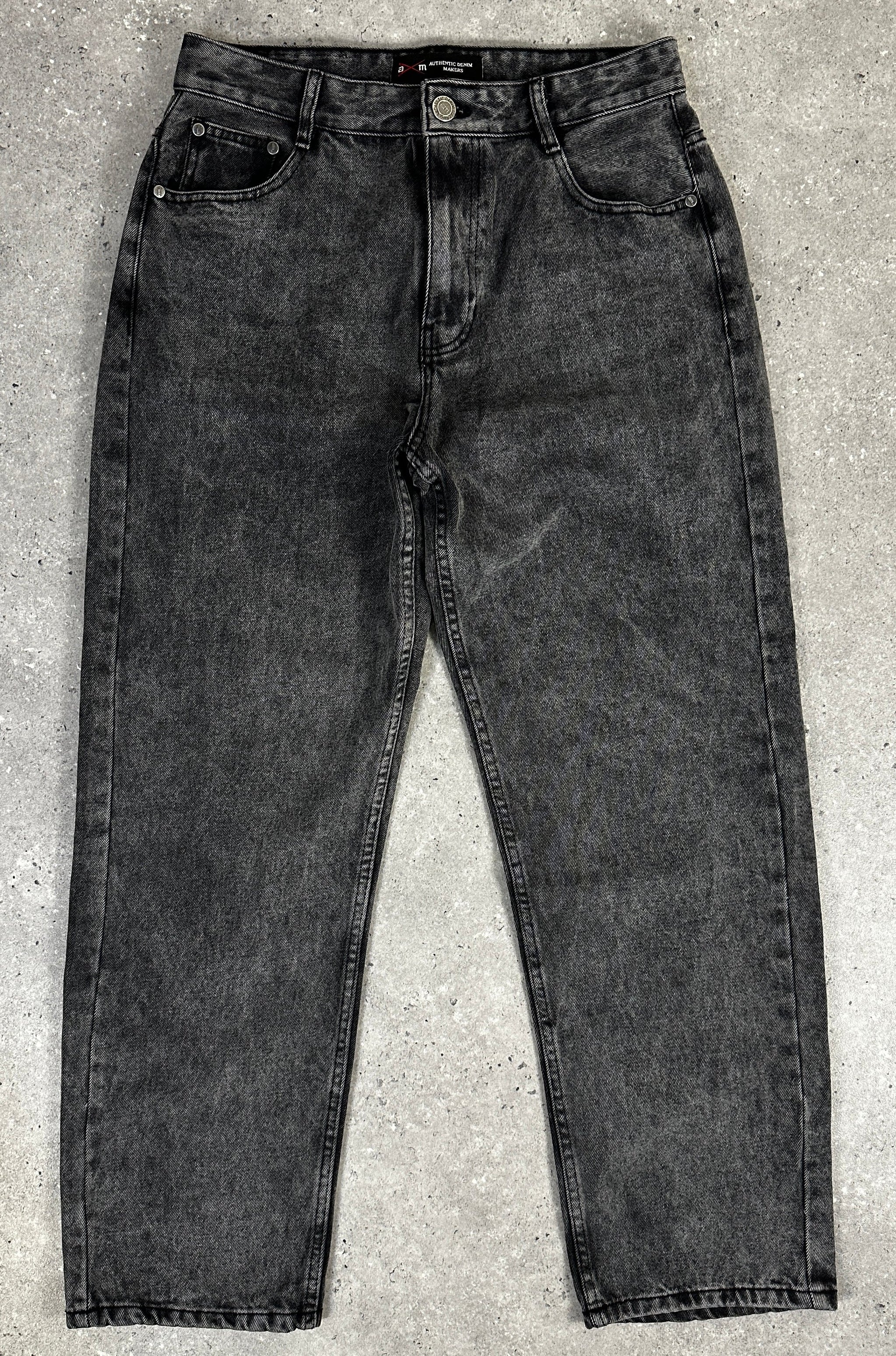 Jean en denim coupe droite pour homme (gris foncé)