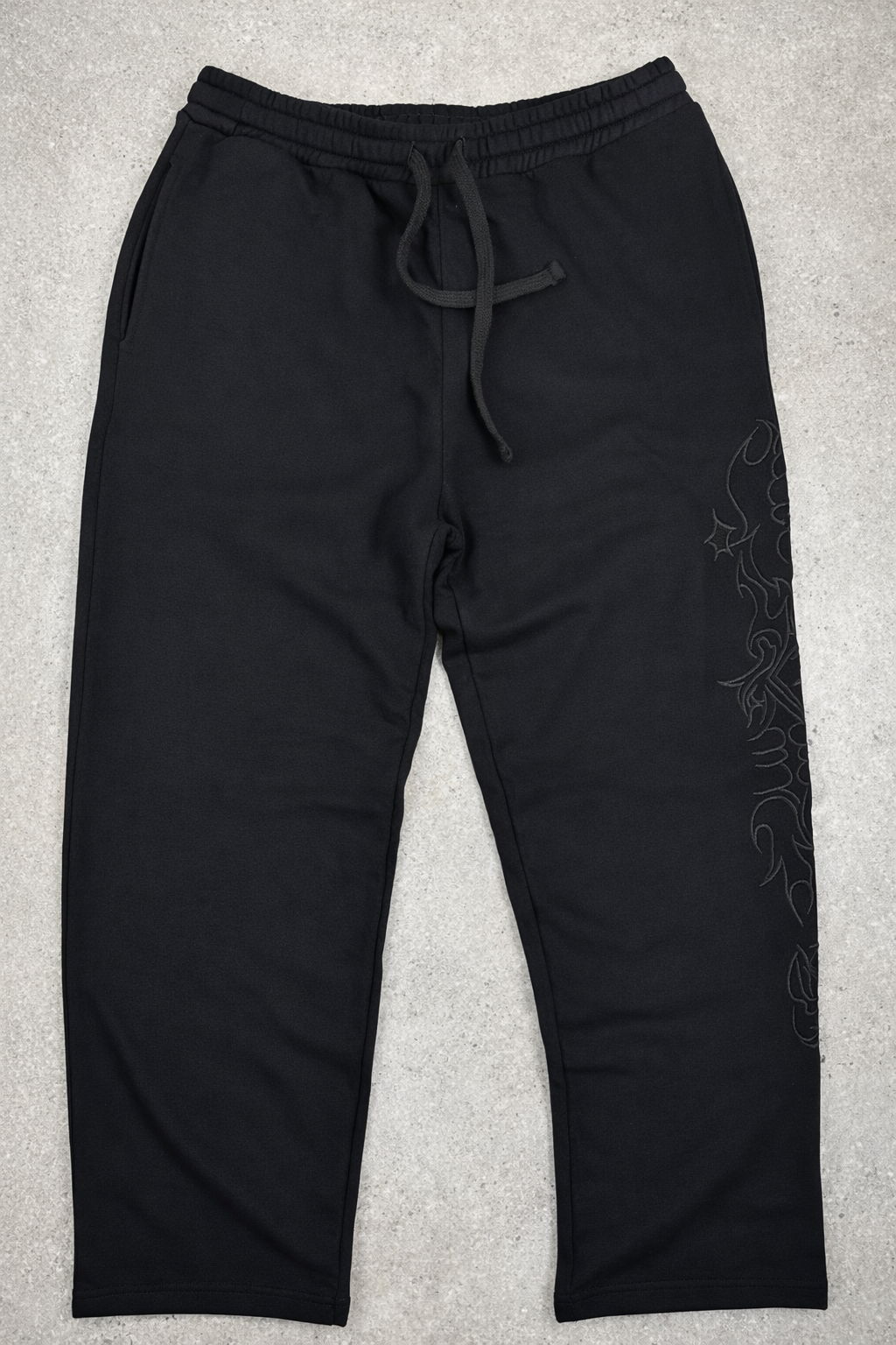 Pantalon de survêtement ample noir Corleone avec motif graphique latéral