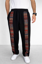 Pantalon de survêtement ample noir Corleone avec motif signature sur le devant