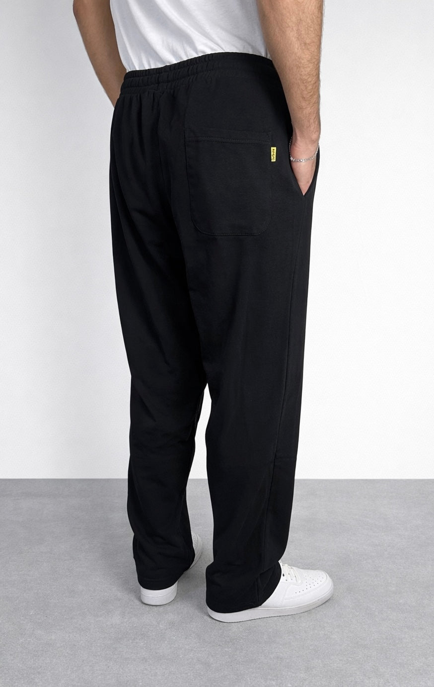 Pantalon de survêtement ample noir Corleone avec motif graphique latéral