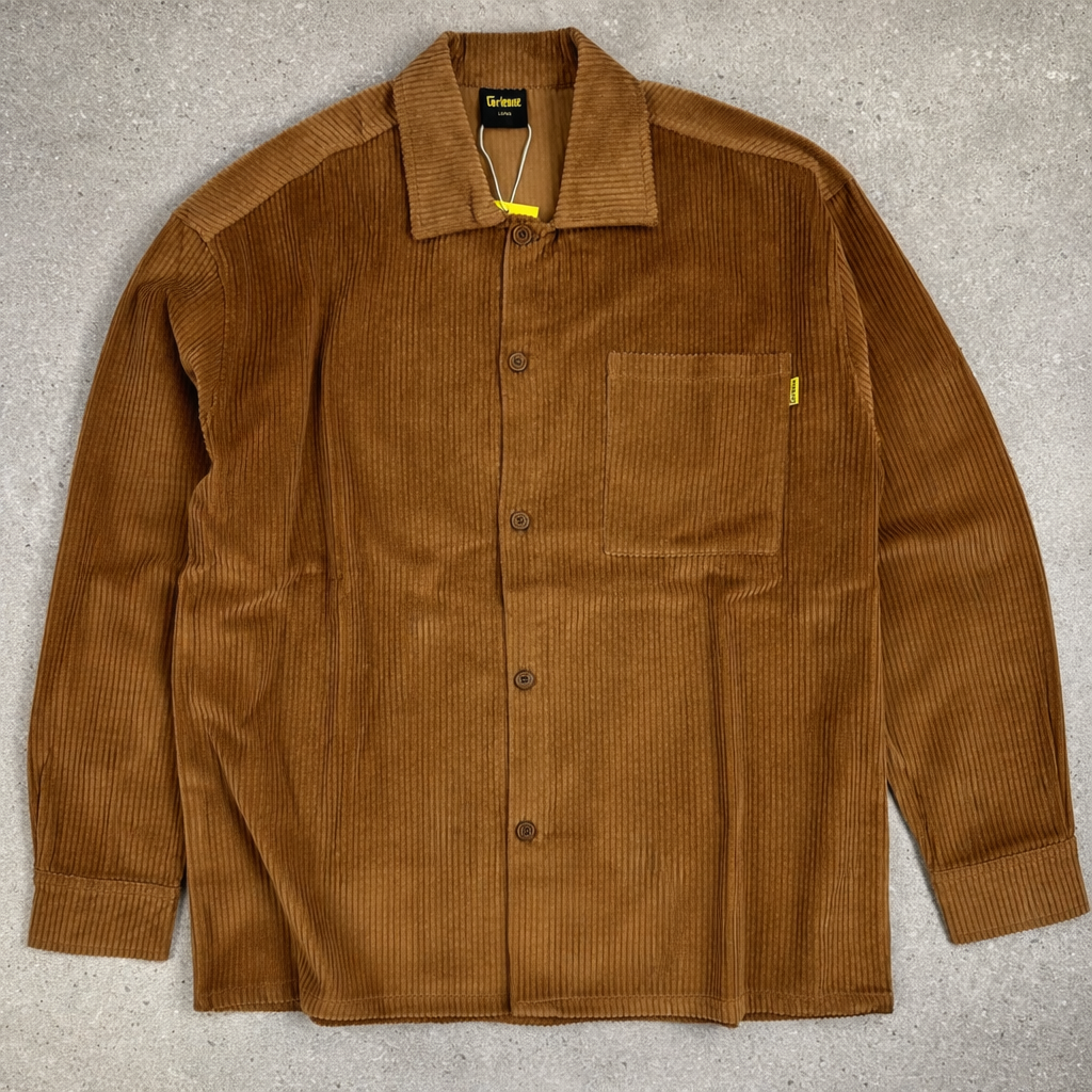 Surchemise en velours côtelé marron Corleone