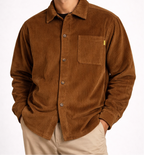 Surchemise en velours côtelé marron Corleone