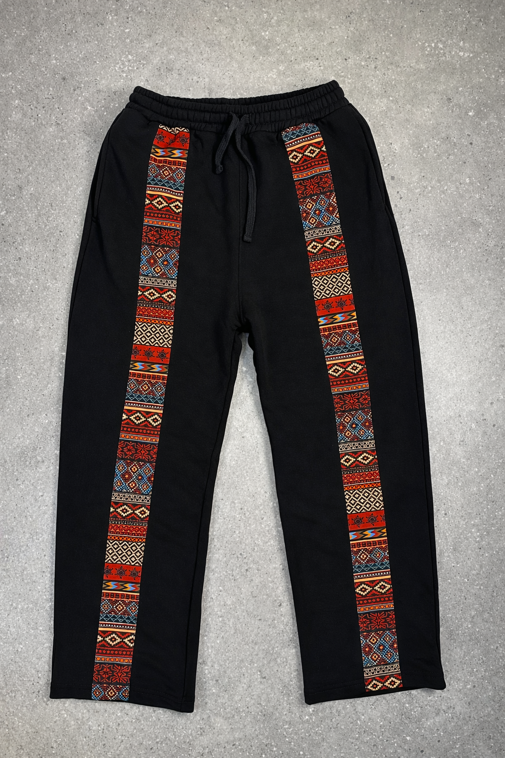 Pantalon de survêtement ample noir Corleone avec motif signature sur le devant