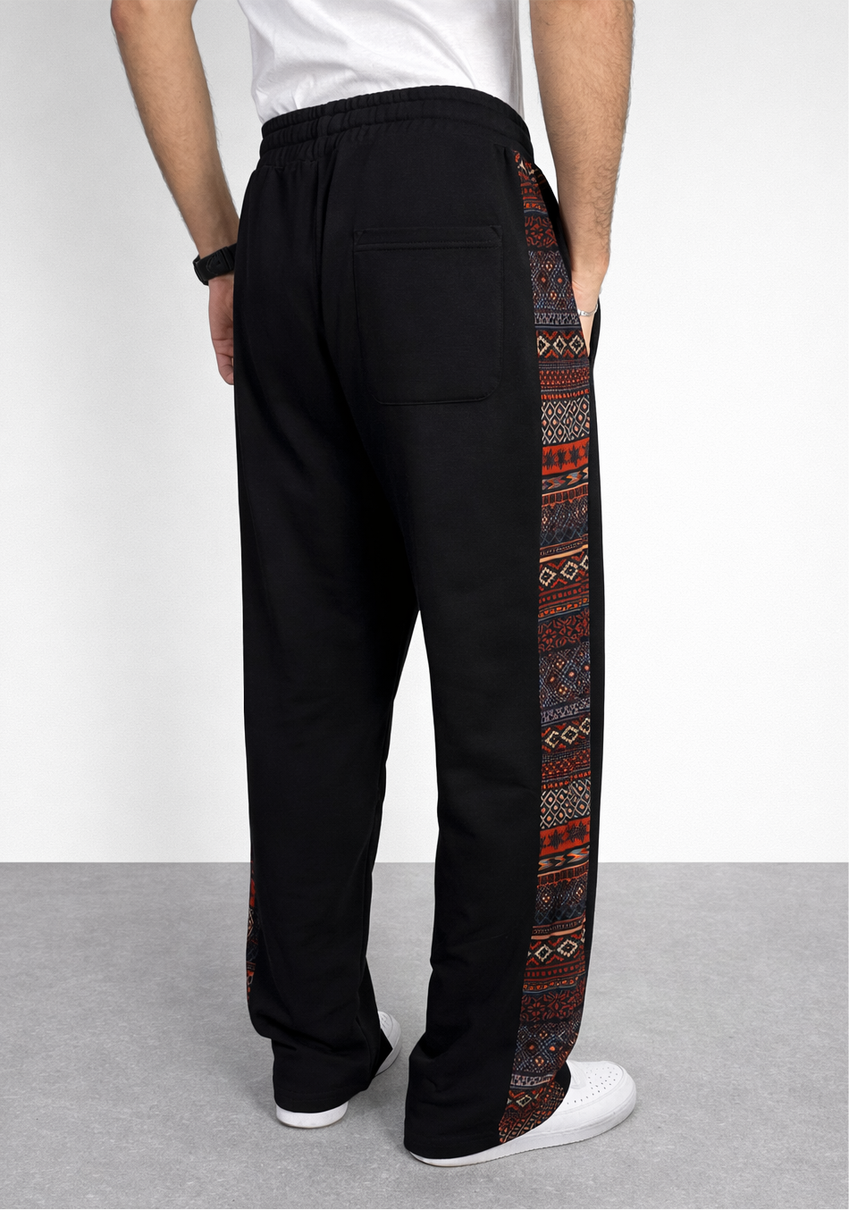 Pantalon de survêtement ample noir Corleone avec motif latéral signature