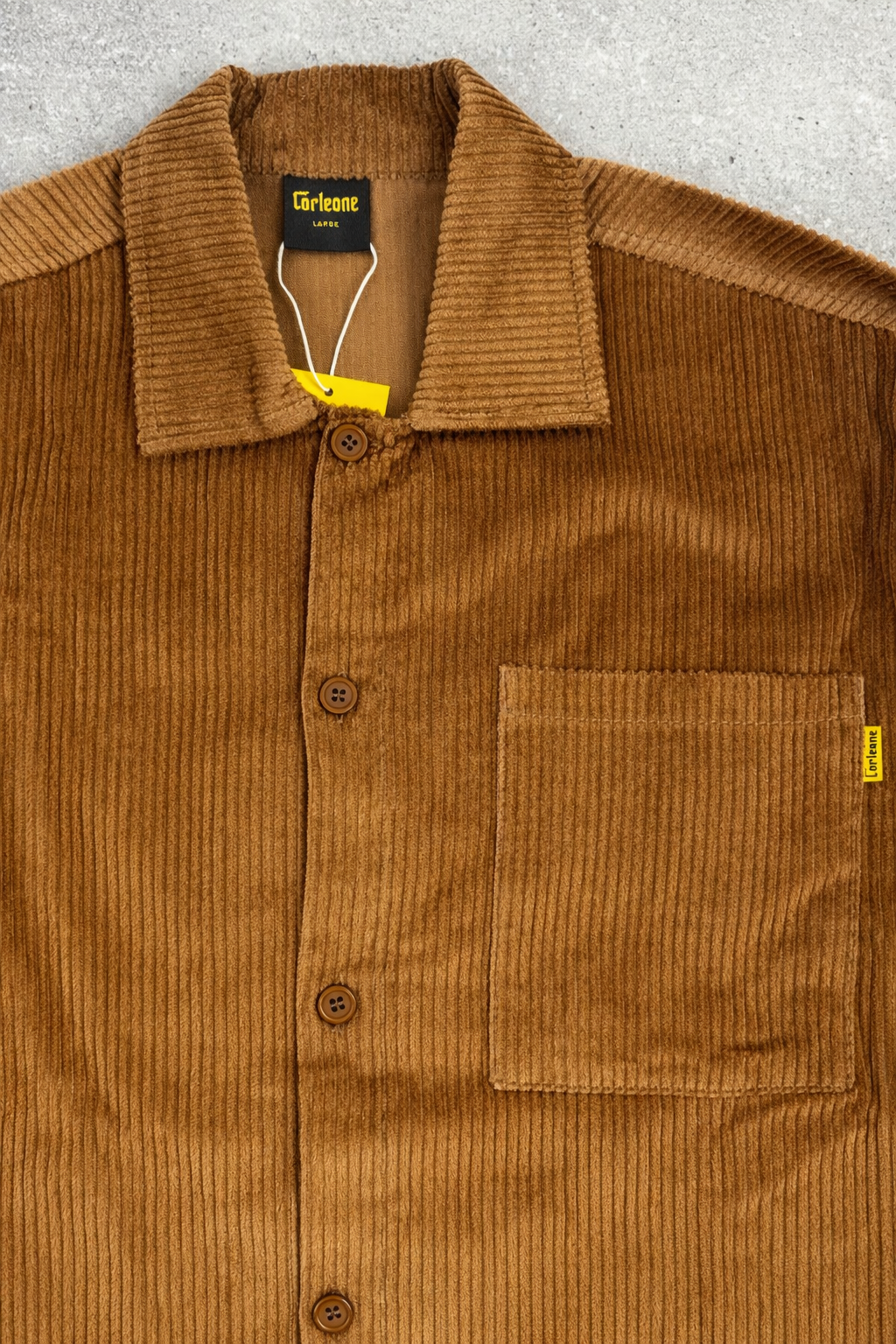 Surchemise en velours côtelé marron Corleone